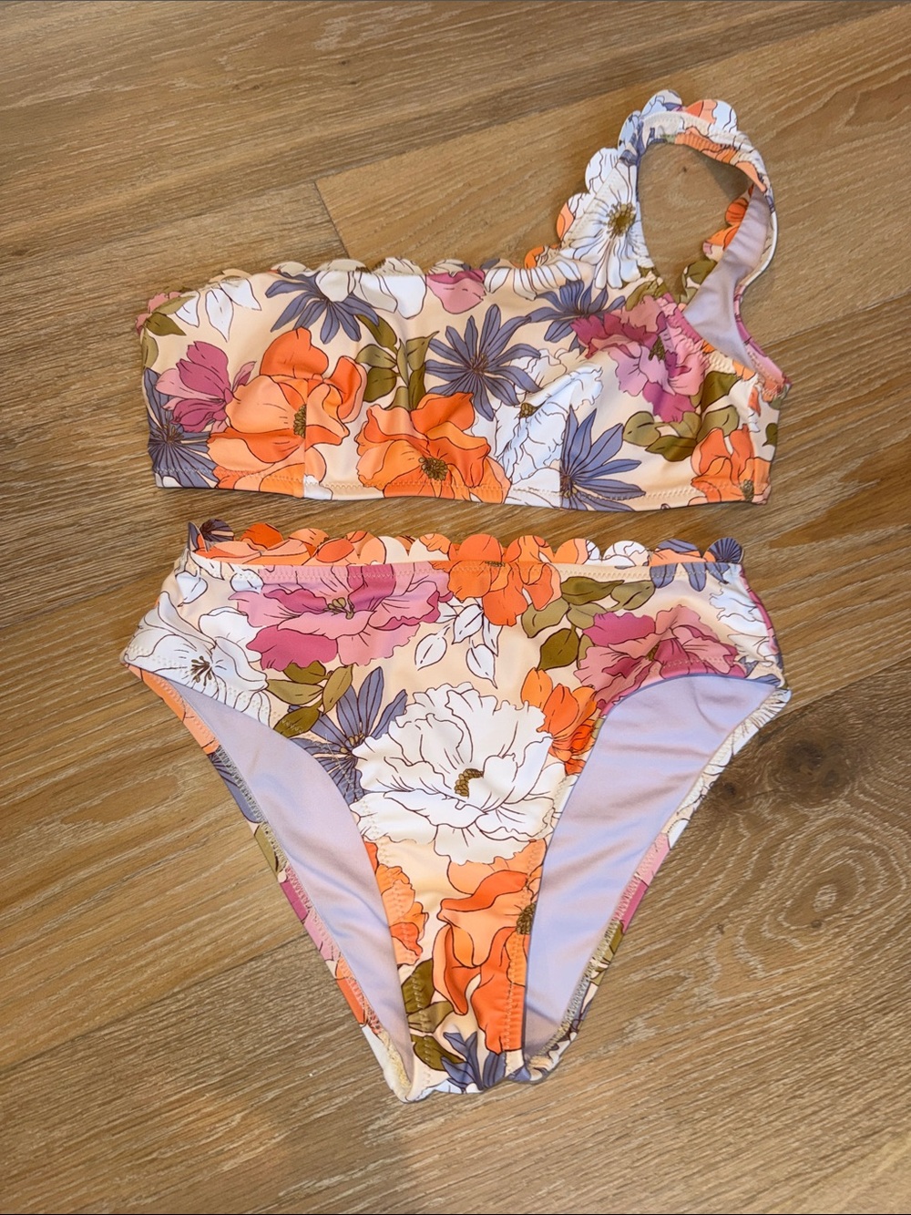 Cupshe Floral One-Shoulder Bikini Multi color